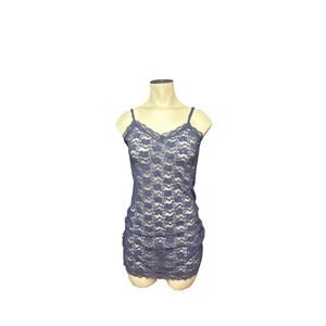Piazza Italia Navy Blue Lace Slip Dress Women’s Medium Floral Lingerie